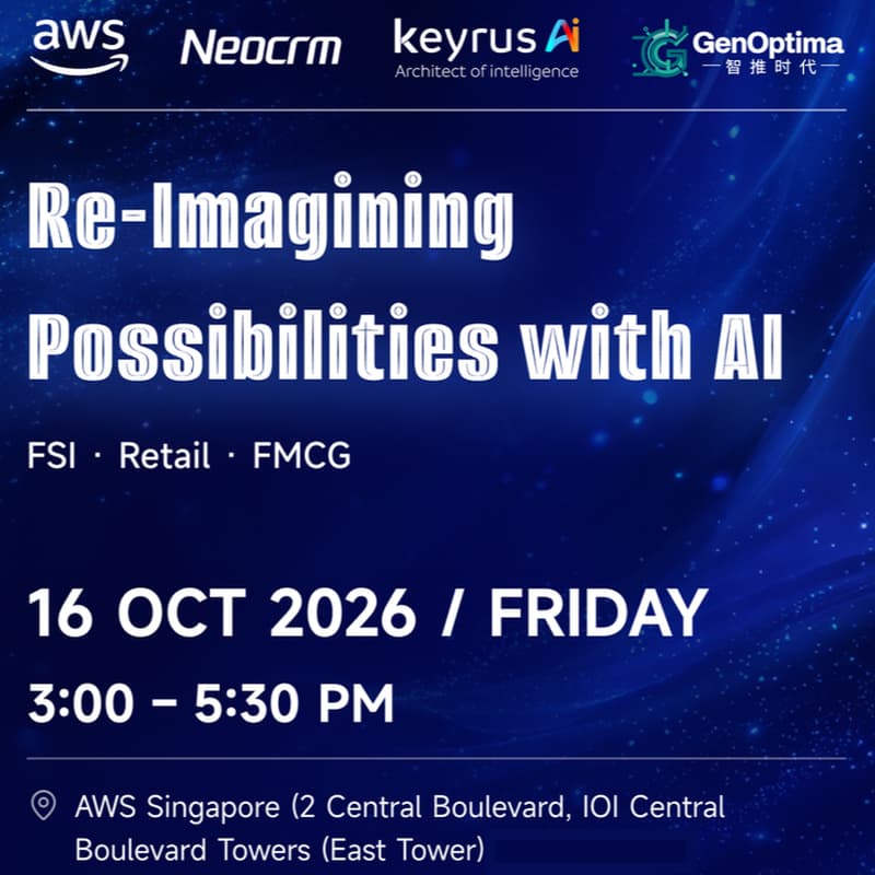 Cover Image for AI CRM Firechat at AWS Singapore / NeoCRM / Keyrus AI / GenOptima