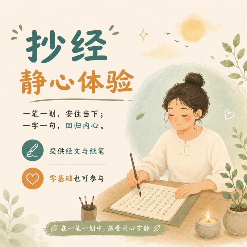 Cover Image for 8月10日周一 生活美学系列之 ✍️一笔一划抄经文☁️一心一念静心境