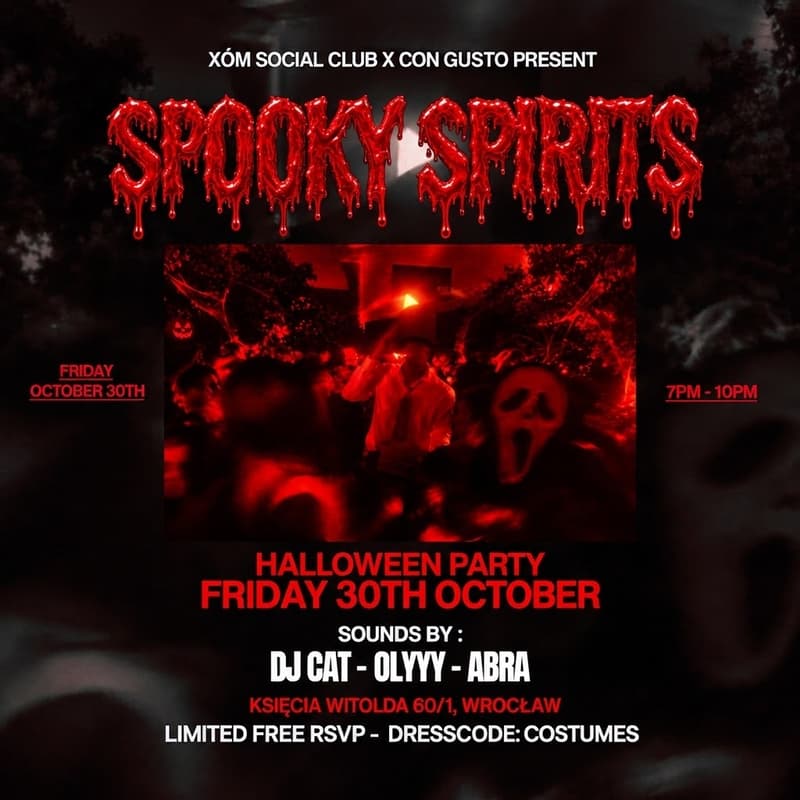 Cover Image for SPOOKY SPIRITS - HALLOWEEN PARTY BY XÓM SOCIAL CLUB X CON GUSTO