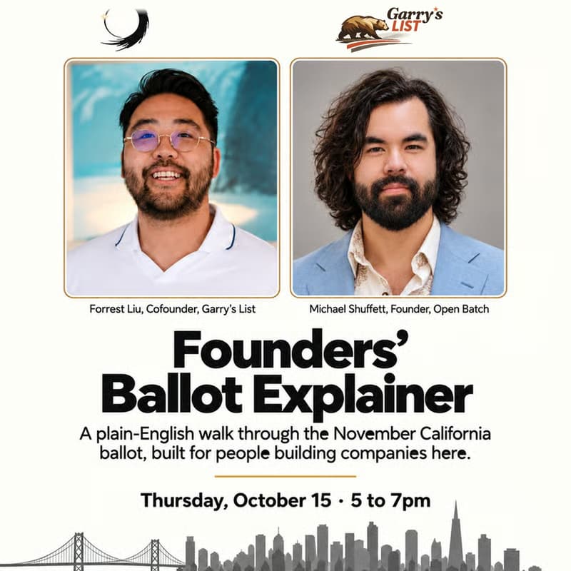 Cover Image for Founders' Ballot Explainer, hosted by Open Batch and Garry's List
