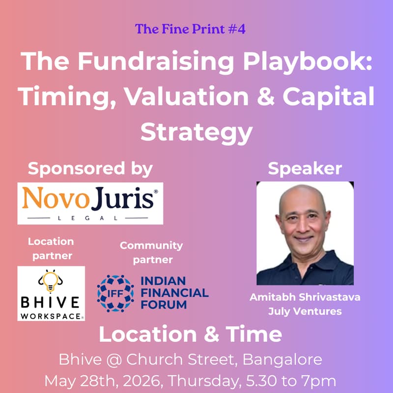Cover Image for NovoJuris - The Fine Print #4: The Fundraising Playbook: Timing, Valuation & Capital Strategy