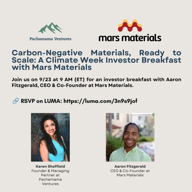 Cover Image for Carbon-Negative Materials, Ready to Scale: A Climate Week Investor Breakfast with Mars Materials