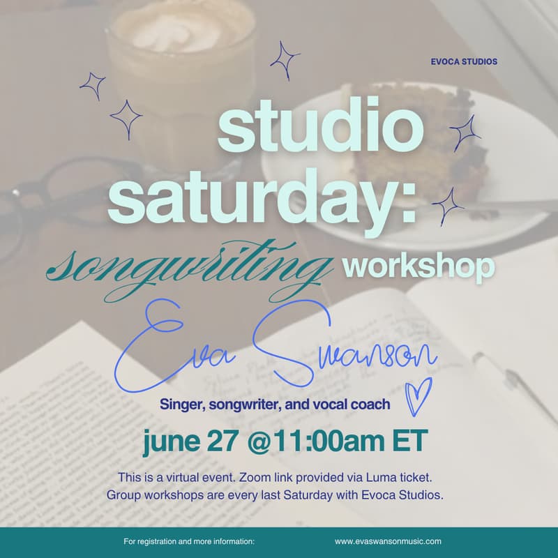 Cover Image for STUDIO SATURDAY: Songwriting Workshop with Eva Swanson
