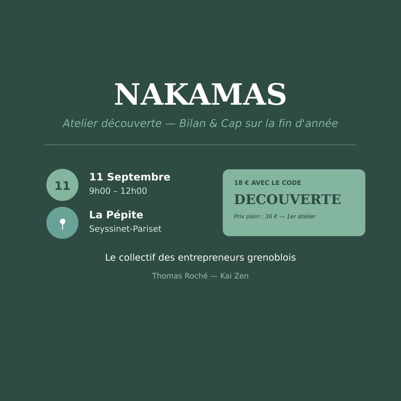 Cover Image for Nakamas — Atelier découverte : Bilan & Cap sur la fin d'année