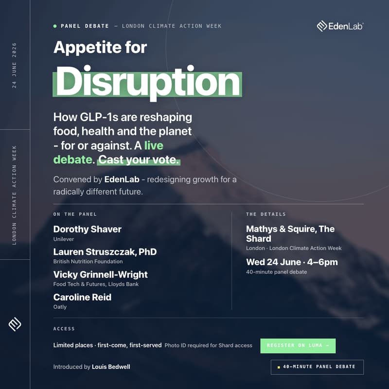 Cover Image for Appetite for Disruption - How GLP-1s are reshaping food, health and the planet - for or against. A live debate. Cast your vote.