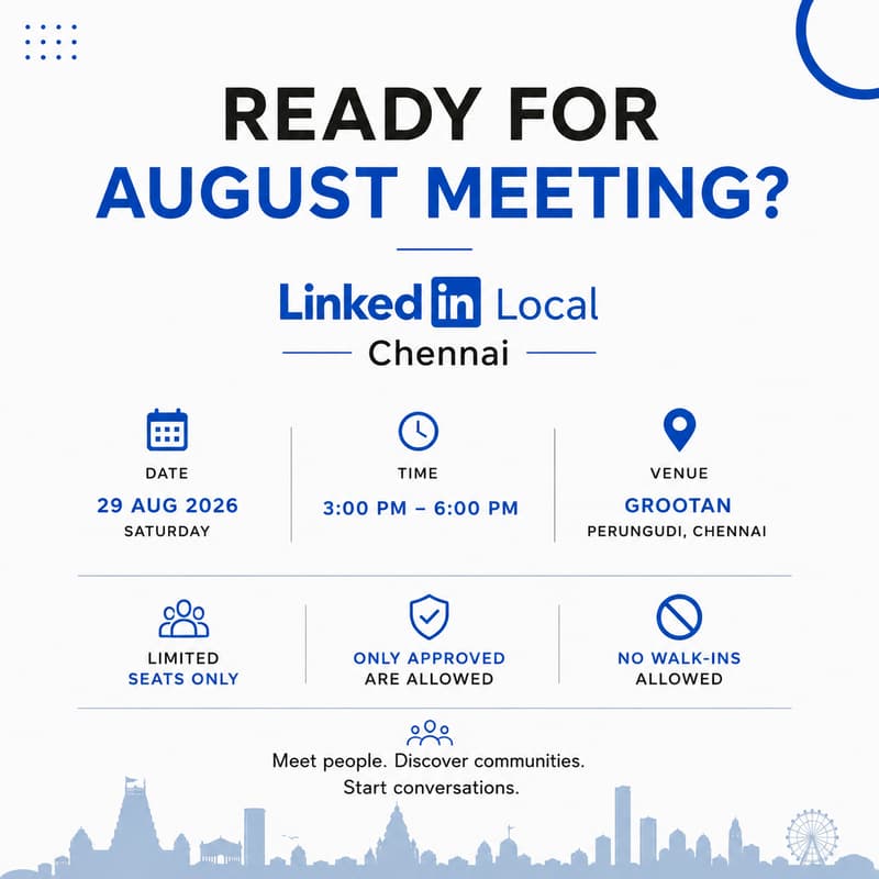 Cover Image for LinkedIn Local Chennai - August Edition