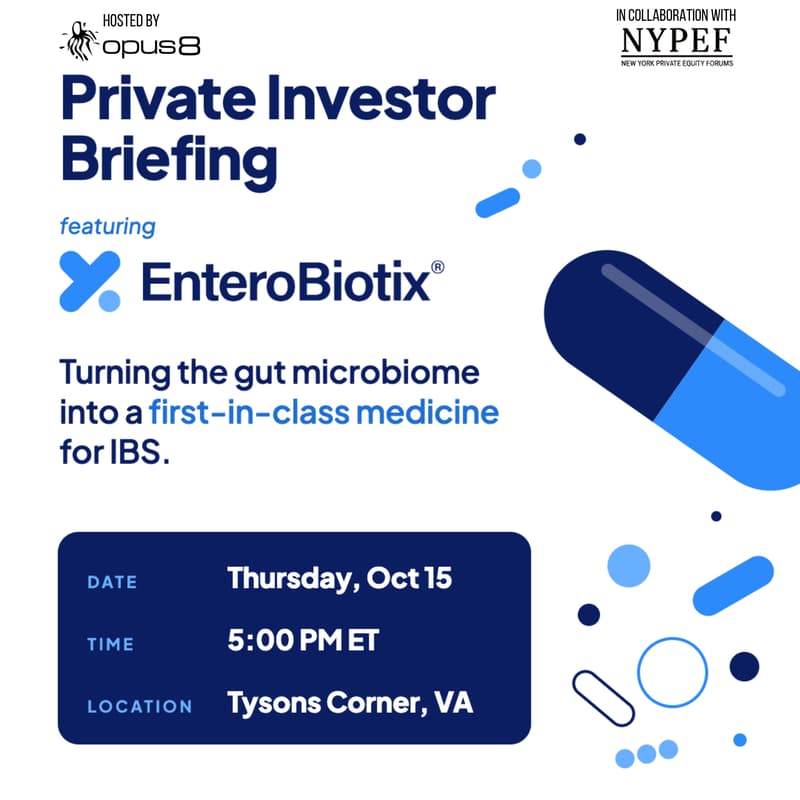 Cover Image for EnteroBiotix Private Investor Briefing - Tysons Corner