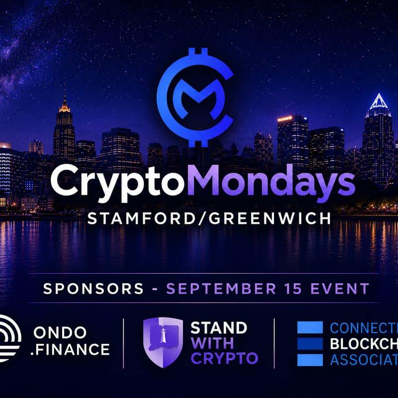 Cover Image for CryptoMondays Stamford/Greenwich - Tuesday, September 15 Featuring Alden Knowlton, Invariant discussing the Midterms, Clarity Act & DC Buzz