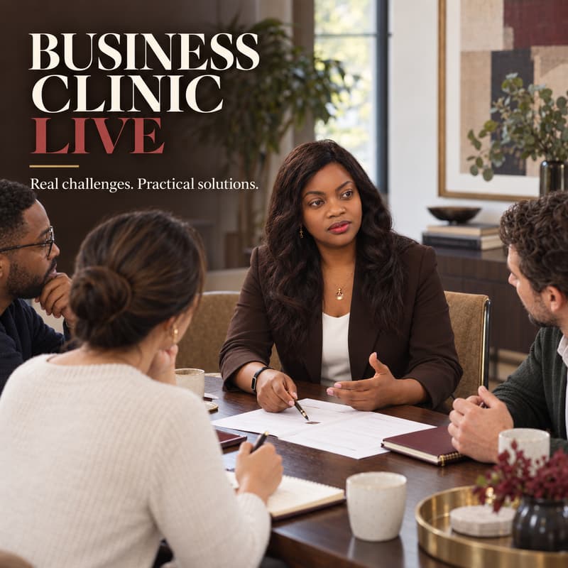 Cover Image for Business Clinic Live: Diagnose What’s Holding Your Business Back
