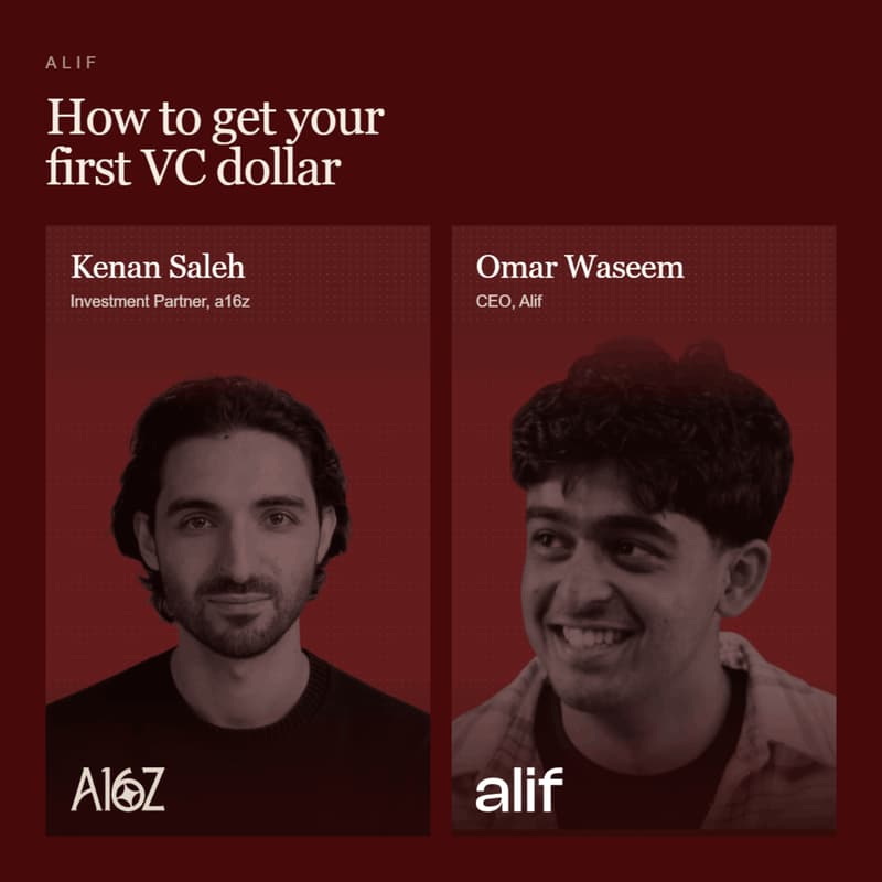 Cover Image for How to Get Your First VC Dollar | Alif Livestream