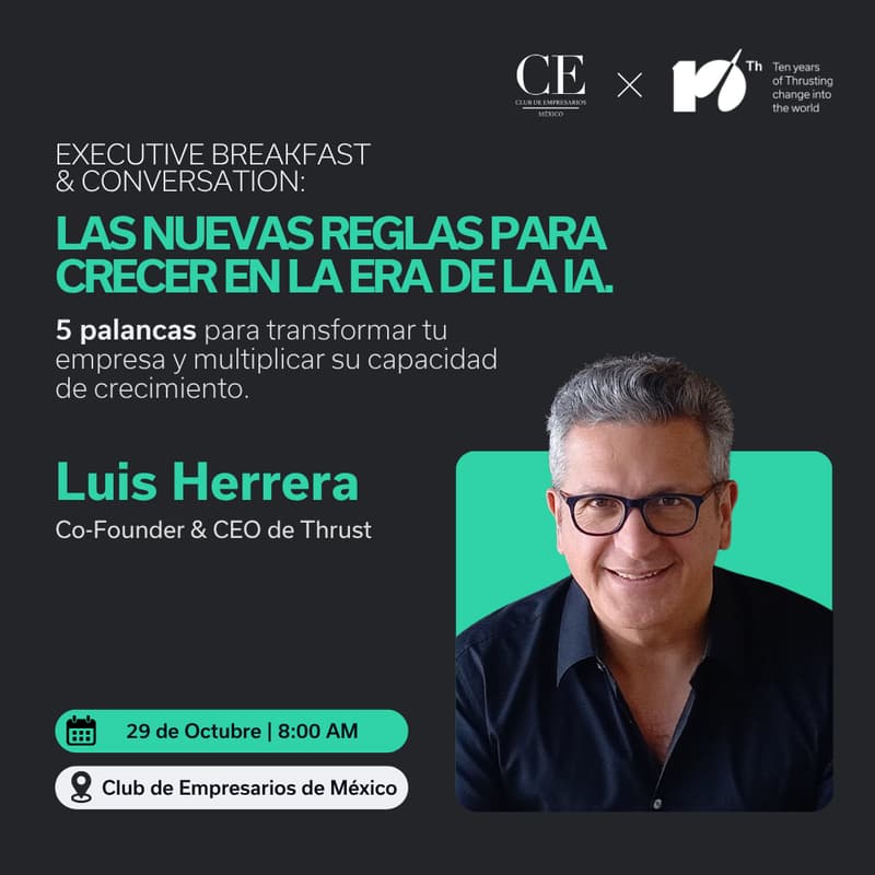 Cover Image for Executive Breakfast & Conversation | Las nuevas reglas para crecer en la era de la IA.