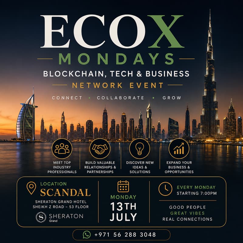 Cover Image for Ecox Mondays - Blockchain , Tech & Business Network Event
