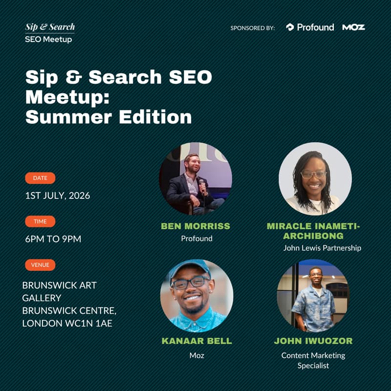 Cover Image for Sip & Search London SEO Meetup: Summer Edition
