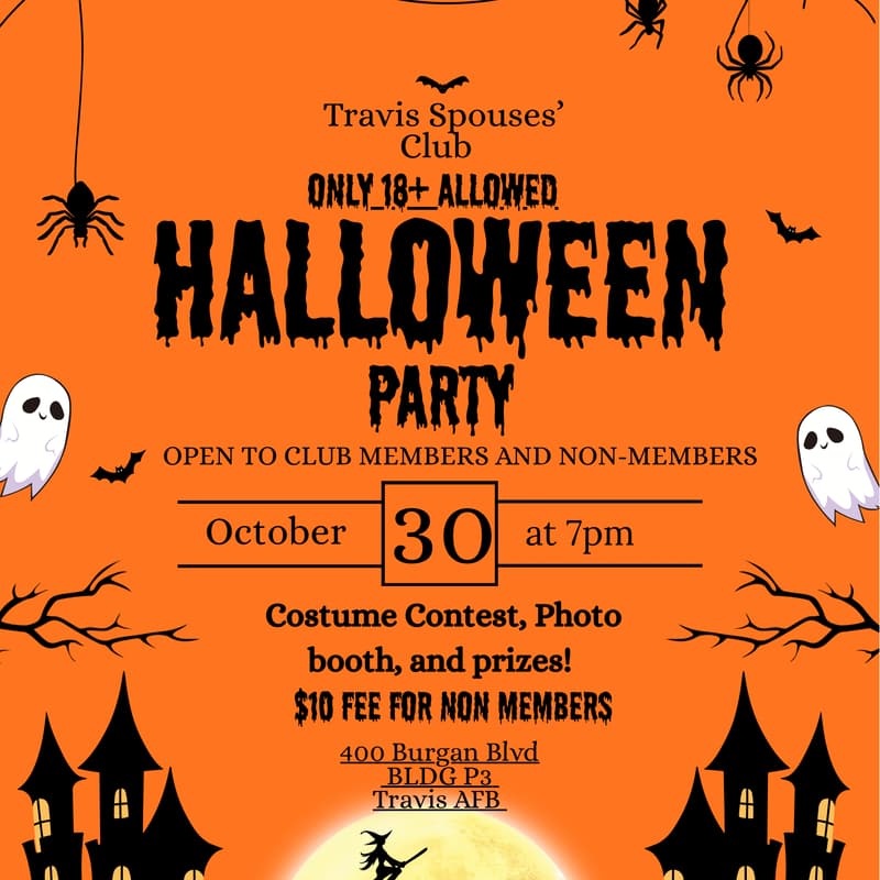 Cover Image for TRAVIS SPOUSES' CLUB HALLOWEEN PARTY🎃