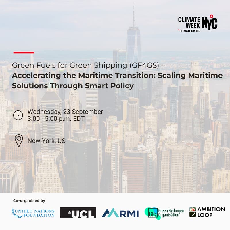 Cover Image for Green Fuels for Green Shipping (GF4GS)- Accelerating the Maritime Transition: Scaling Maritime Solutions Through Smart Policy