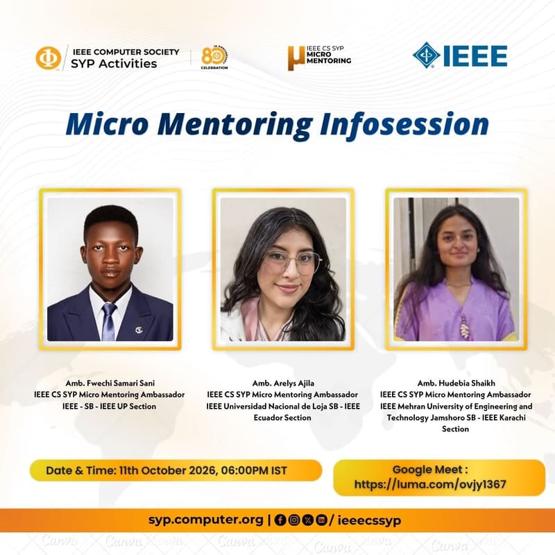 Cover Image for Info Session: IEEE CS SYP Micro Mentoring