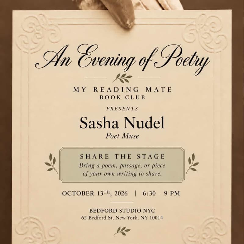 Cover Image for An Evening of Poetry with Sasha Nudel & My Reading Mate