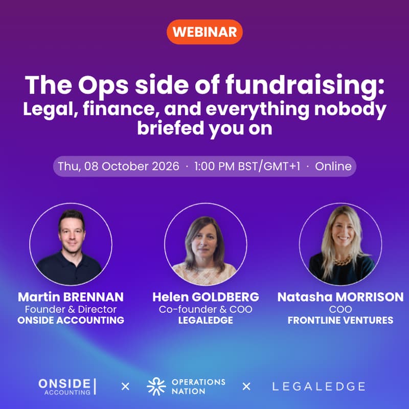 Cover Image for The Ops side of fundraising: legal, finance, and everything nobody briefed you on
