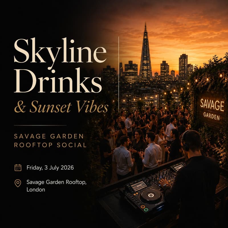 Cover Image for Skyline Drinks & Sunset Vibes | Savage Garden Rooftop Social