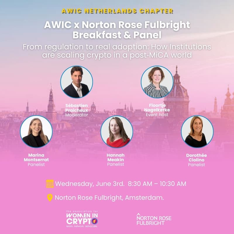 Cover Image for AWIC x Money 20/20. Breakfast and Panel Event. "From regulation to real adoption: How Institutions are scaling crypto in a post‑MiCA world"