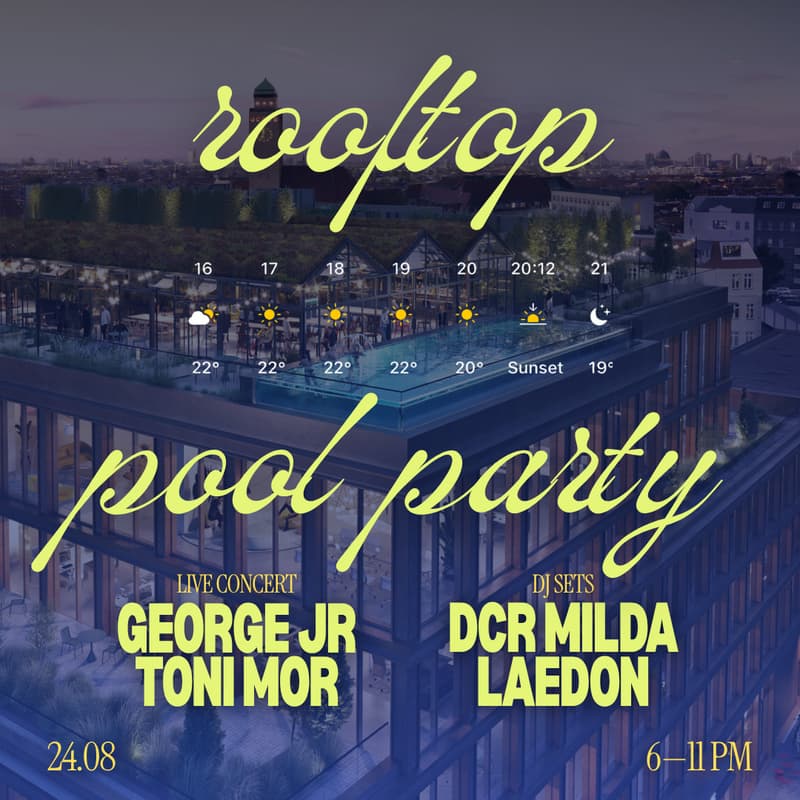 Cover Image for Summer Rooftop Pool Party - live music, special guests & DCR MILDA