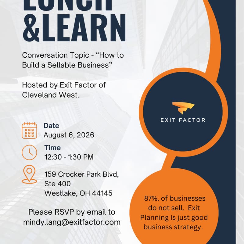 Cover Image for Lunch and Learn - "How to build a sellable business"