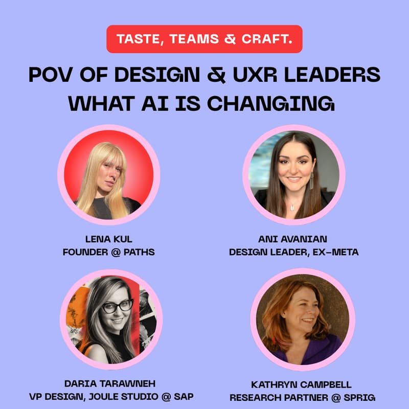 Cover Image for Taste, Teams & Craft. POV of Design & UXR Leaders on What AI Is Changing