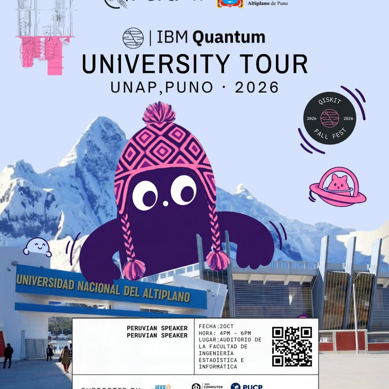 Cover Image for IBM QUANTUM | Qiskit Fall Fest 2026 – PUNO · Martes 20 de octubre