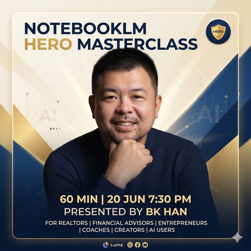 NotebookLM Hero Masterclass: 60 Minutes to Mastery · Zoom · Luma