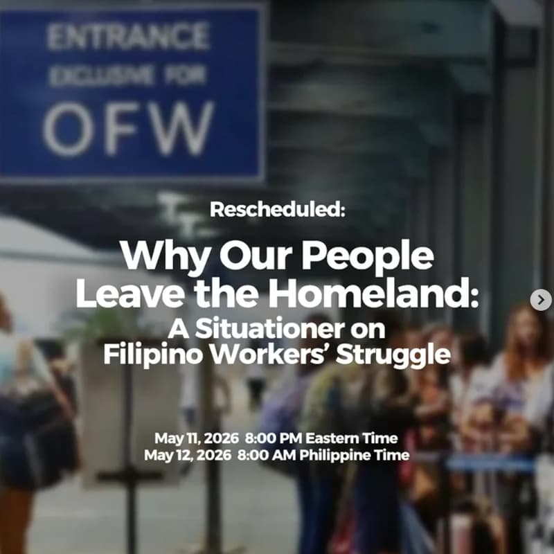 Cover Image for Why Our People Leave the Homeland: A Situationer on Filipino Workers’ Struggle
