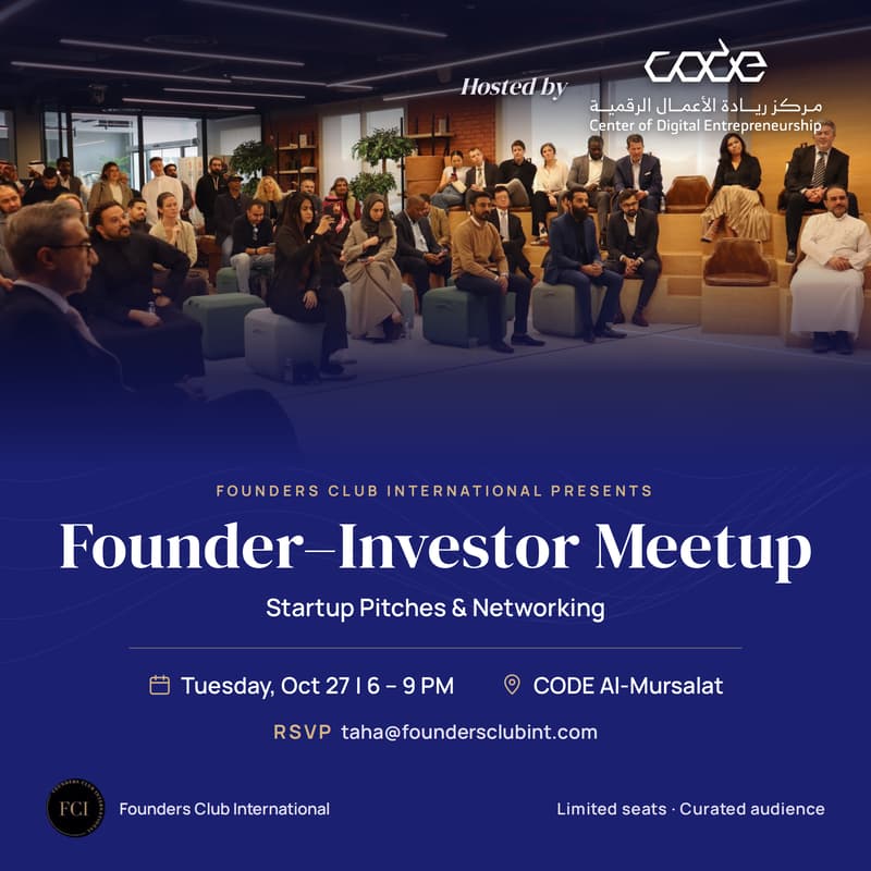 Cover Image for Founder–Investor Meetup | Startup Pitches & Networking