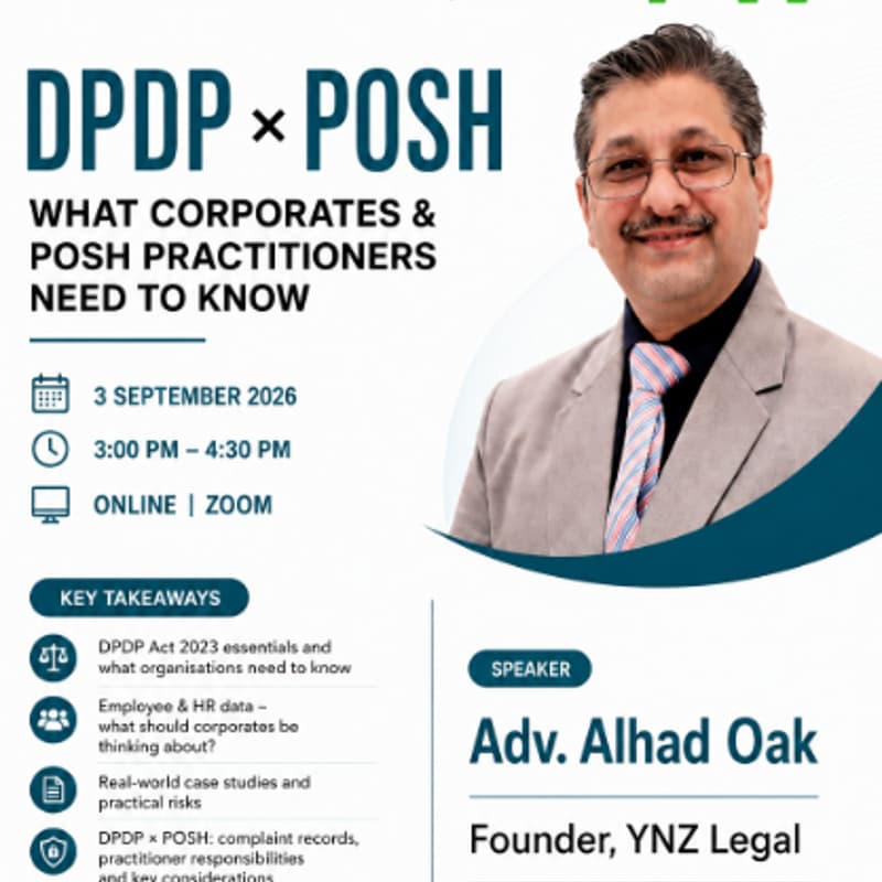 Cover Image for DPDP Act 2023: What Corporates & POSH Practitioners Need to Know