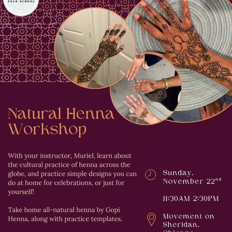 Cover Image for Natural Henna Art Workshop
