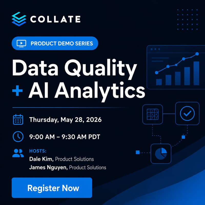 Cover Image for Collate Product Demo Series – Data Quality + AI Analytics