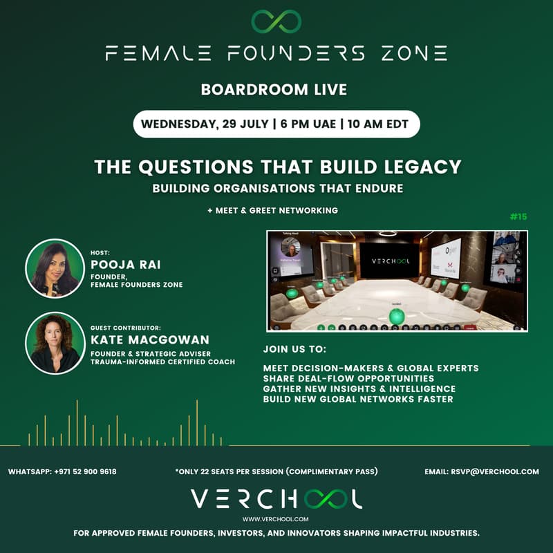 Cover Image for Female Founders Zone – Boardroom Live #15 | The Questions That Build Legacy: Building Organisations That Endure