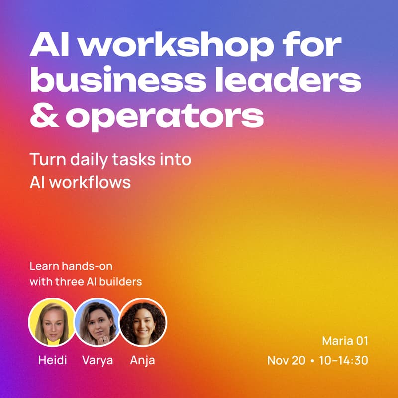 Cover Image for AI workshop for business leaders & operators