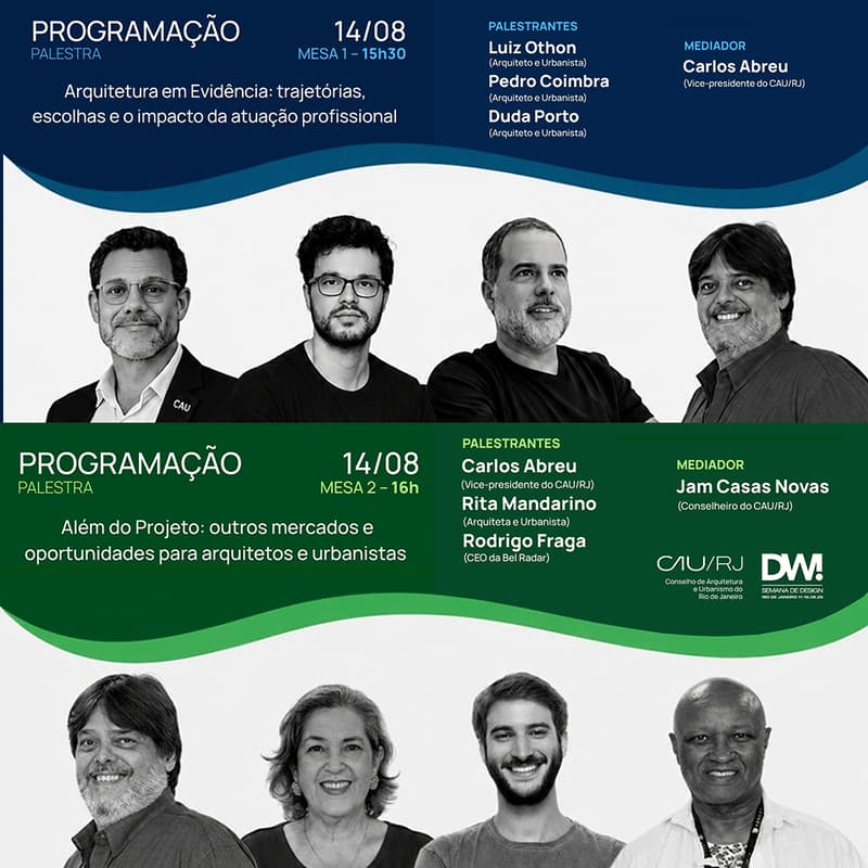 Cover Image for Mesas CAU/RJ - “Arquitetura em Evidência: trajetórias, escolhas e o impacto da atuação profissional” e “Além do Projeto: outros mercados e o