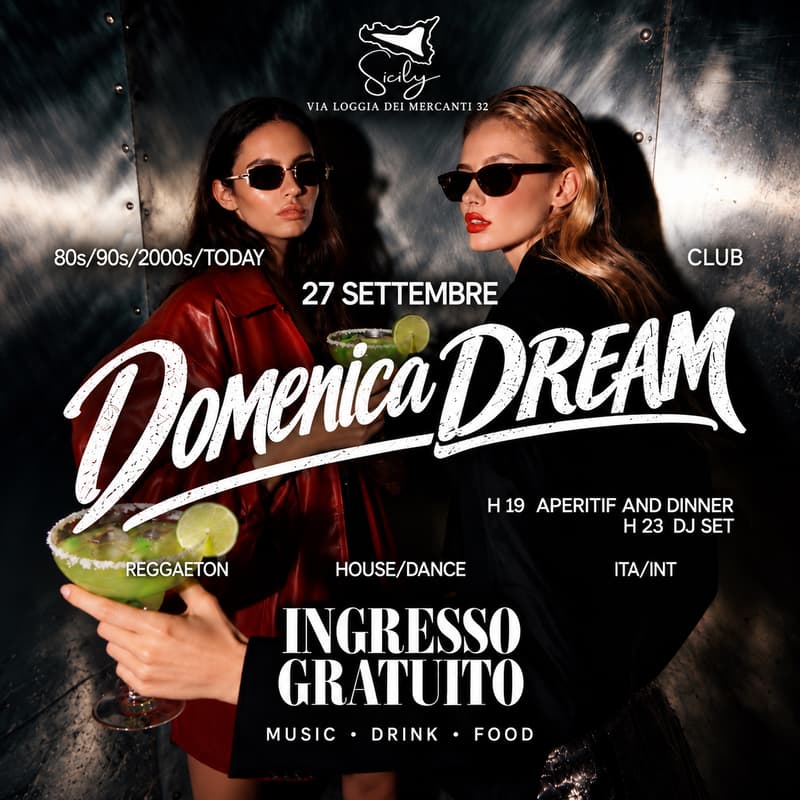 Cover Image for 🎉 Domenica 27/09 DREAM DJ Set arriva in Centro. Free entry. Nuova location · Nuova stagione SEASON OPENING Last Minute Private Party