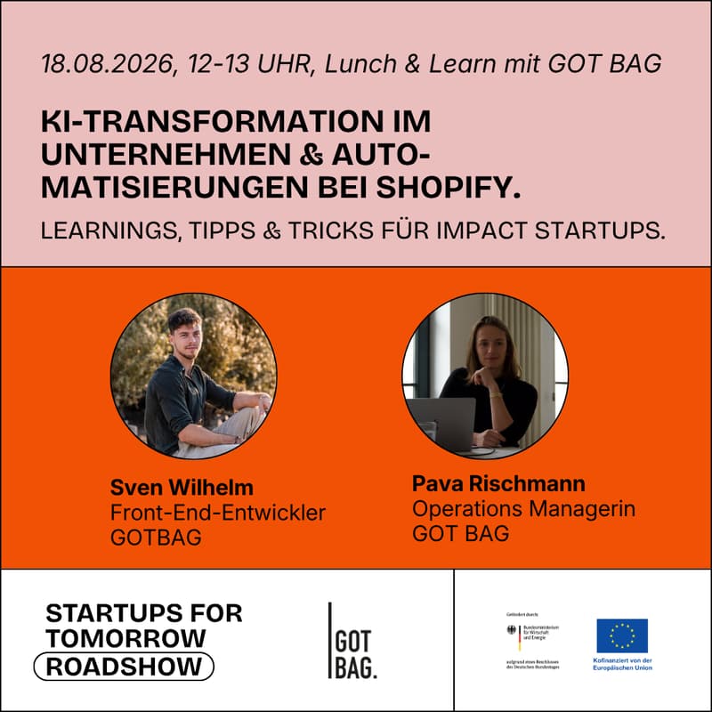 Cover Image for KI-Transformation im Unternehmen und Automatisierungen bei Shopify. Learnings, Tipps & Tricks für Impact Startups.