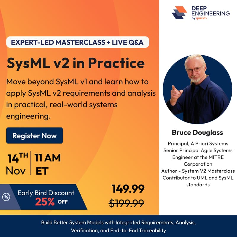 Cover Image for SysML v2 in Practice: From Migration to Requirements and Analysis