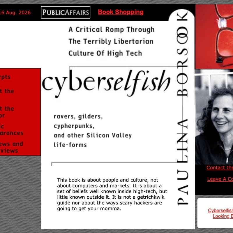 Cover Image for An evening with Paulina Borsook about her classic book, Cyberselfish
