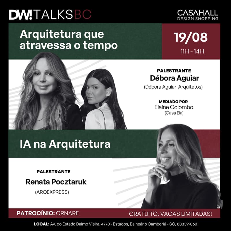 Cover Image for DW! TALKS BC - 19/08 - Arquitetura que atravessa o tempo + IA na Arquitetura