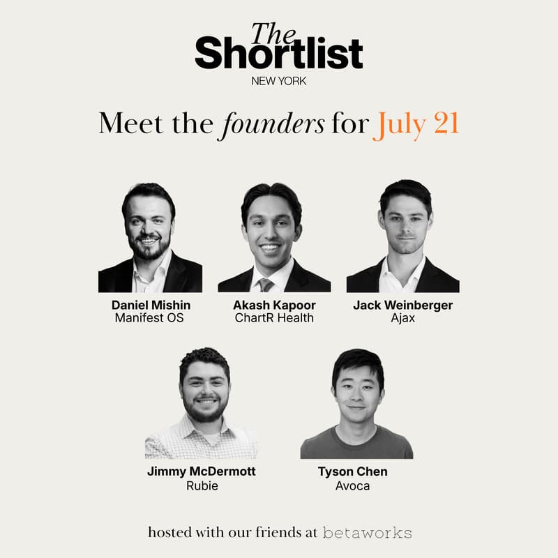Cover Image for The Shortlist: July Founder Showcase