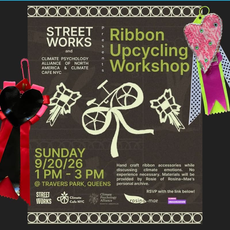Cover Image for Climate Cafe + Ribbon Upcycling Workshop At Street Works Earth Festival