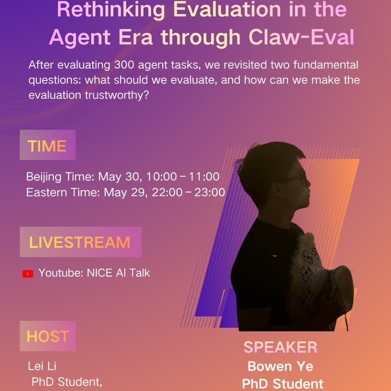 Cover Image for Rethinking Evaluation in the Agent Era through Claw-Eval