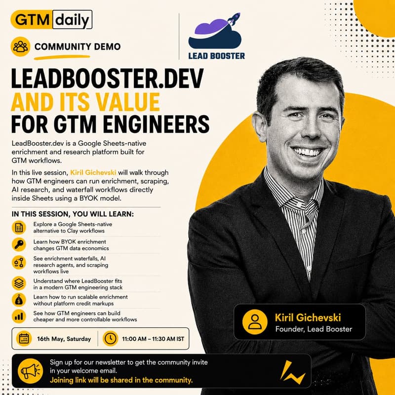 Cover Image for GTM COMMUNITY DEMO - Leadbooster