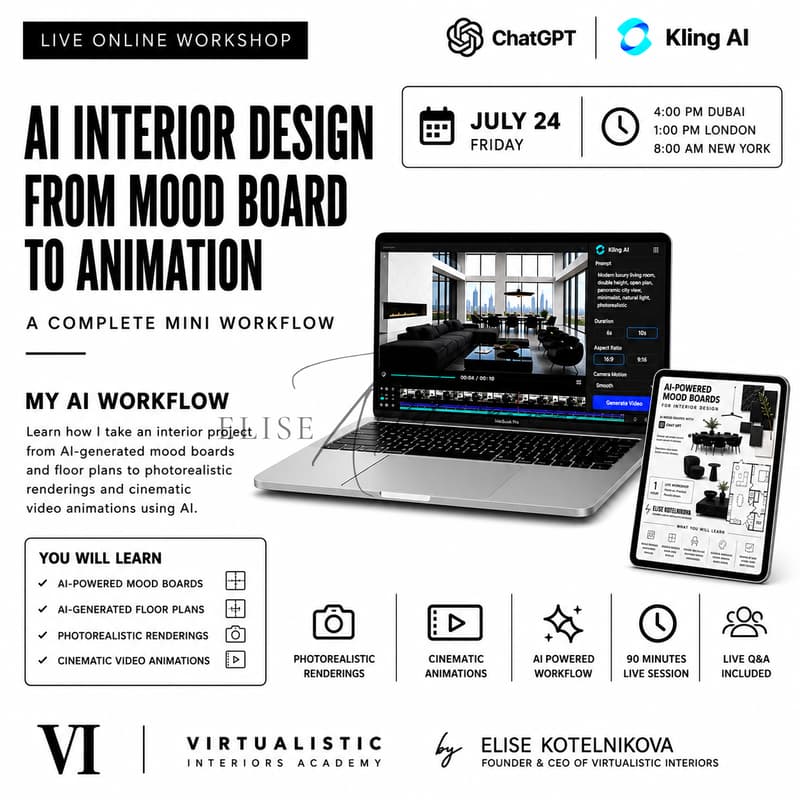 Cover Image for AI Interior Design Workflow: From Mood Board to Animation