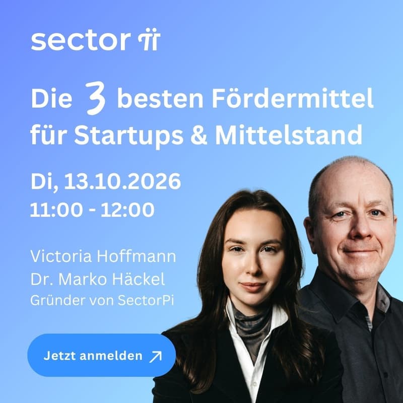 Cover Image for Die 3 besten Fördermittel für Startups, Scaleups & Technologieunternehmen