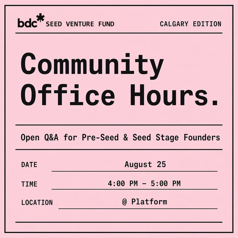 Cover Image for Community Office Hours with BDC Seed Venture Fund @ Platform