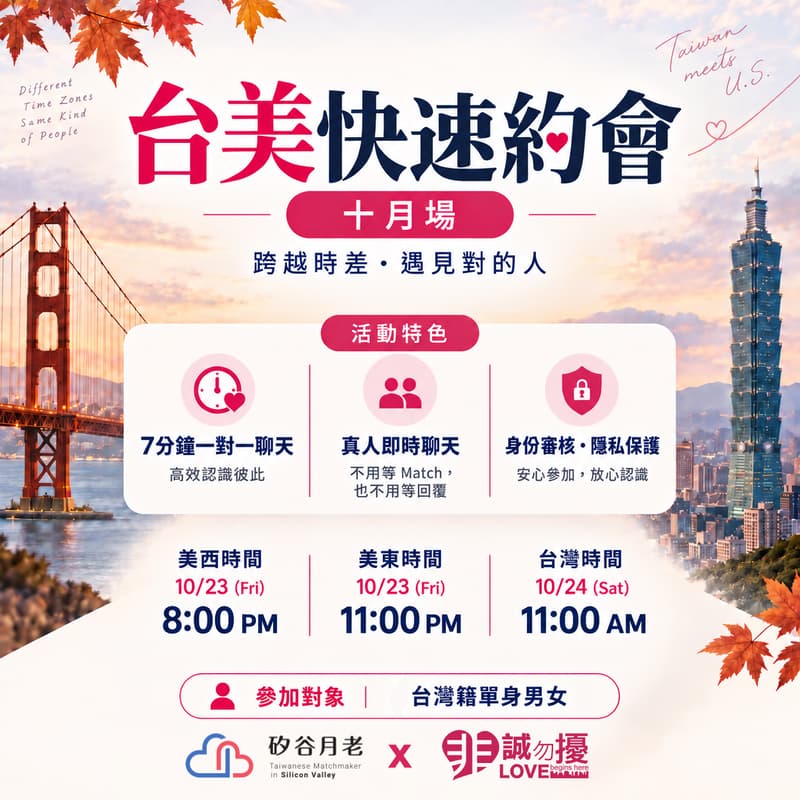 Cover Image for 台美快速約會 10 月場